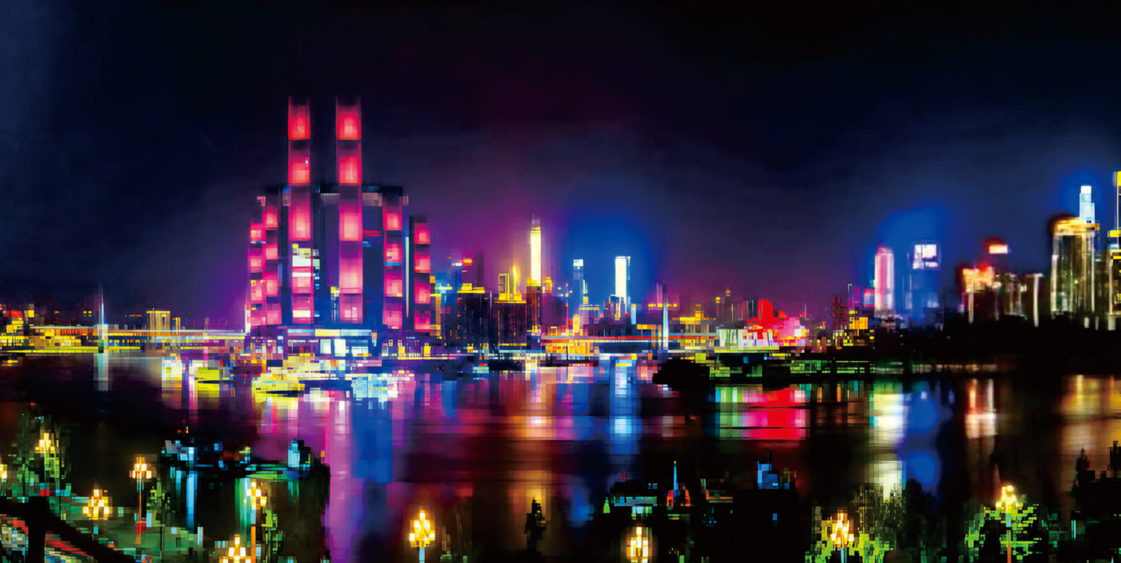 重庆主城两江八座大桥夜景灯饰